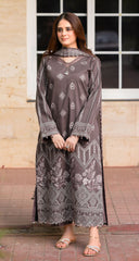 Emb Dhanak with Emb dhanak shawl