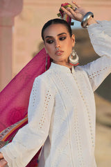 Jazmin on emb Dhanak with wool printed shawl