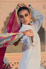 Jazmin on emb Dhanak with wool printed shawl