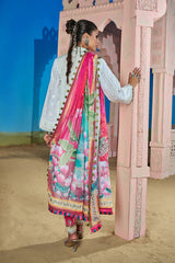 Jazmin on emb Dhanak with wool printed shawl
