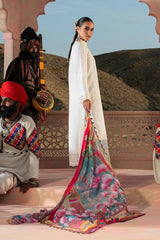 Jazmin on emb Dhanak with wool printed shawl