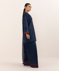Sapphire on emb Dhanak with wool printed shawl