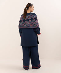 Sapphire on emb Dhanak with wool printed shawl
