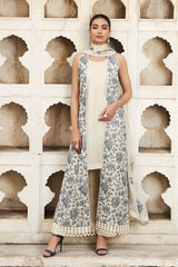 Bareeze on emb Linen with Emb chiffon dopatta