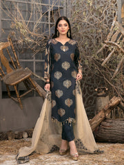 Bareeze on emb Linen with Emb chiffon dopatta