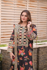 Aneelas on Soft Digital Printed Shemoz Silk with Chiffon Silk Ready to Wear Dopatta