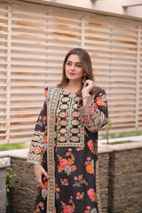 Aneelas on Soft Digital Printed Shemoz Silk with Chiffon Silk Ready to Wear Dopatta