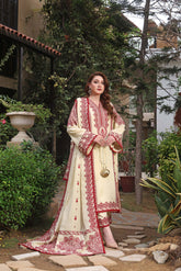 Aneelas on heavy emb Dhanak with Dhanak heavy emb shawl