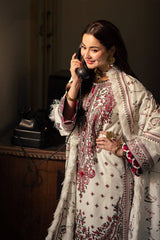 Asim jofa on heavy embDhanak with Pashmina wool shawl