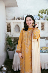 Florance on emb Dhanak with Dhanak emb shawl