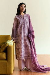 Zarashahjanah on emb dhanak with printed wool shawl
