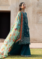 Hussain rehar on heavy emb dhanak with twill printed shawl