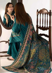 Sobia nazir on heavy emb Dhanak with silky wool printed shawl