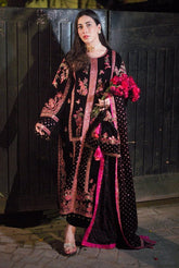 Aneelas 3pc heavy emb velvet with organza heavy emb dupatta