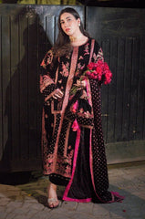 Aneelas 3pc heavy emb velvet with velvet heavy emb shawl