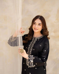 (MF1265) SAPPHIRE| UNSTITCHED 3PC HEAVY EMB PREMIUM LAWN WITH CHIFFON EMB DUPATTA