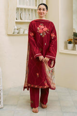 (MF1268) ZARASHAHJAHAN| UNSTITCHED 3PC HEAVY EMB PREMIUM LAWN WITH DIAMOND PRINTED DUPATTA