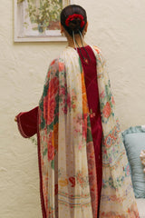 (MF1268) ZARASHAHJAHAN| UNSTITCHED 3PC HEAVY EMB PREMIUM LAWN WITH DIAMOND PRINTED DUPATTA