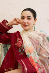 (MF1268) ZARASHAHJAHAN| UNSTITCHED 3PC HEAVY EMB PREMIUM LAWN WITH DIAMOND PRINTED DUPATTA