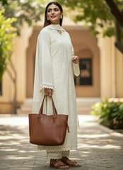 (MF1269)MARIA.B| UNSTITCHED 3PC HEAVY CHIKKANKARI EMB PREMIUM LAWN WITH KHAADI-NET EMB DUPATTA
