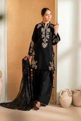 (MF1272) IZNIK| UNSTITCHED 3PC HEAVY EMB PREMIUM LAWN WITH INDIAN PRINTED CHIFFON DUPATTA