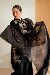 (MF1272) IZNIK| UNSTITCHED 3PC HEAVY EMB PREMIUM LAWN WITH INDIAN PRINTED CHIFFON DUPATTA