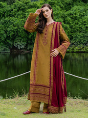 (MF1275) FAIZA FAISAL| UNSTITCHED 3PC HEAVY EMB PREMIUM LAWN WITH CHIFFON EMB DUPATTA