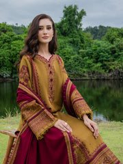 (MF1275) FAIZA FAISAL| UNSTITCHED 3PC HEAVY EMB PREMIUM LAWN WITH CHIFFON EMB DUPATTA