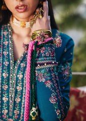 (MF1279) HUSSAIN REHAR| UNSTITCHED 3PC HEAVY EMB PREMIUM LAWN WITH INDIAN CHIFFON PRINTED DUPATTA