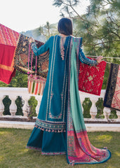 (MF1279) HUSSAIN REHAR| UNSTITCHED 3PC HEAVY EMB PREMIUM LAWN WITH INDIAN CHIFFON PRINTED DUPATTA