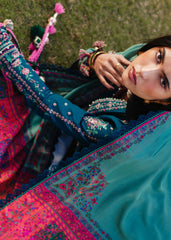 (MF1279) HUSSAIN REHAR| UNSTITCHED 3PC HEAVY EMB PREMIUM LAWN WITH INDIAN CHIFFON PRINTED DUPATTA