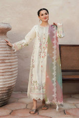 (MF1280)JEEM| UNSTITCHED 3PC HEAVY EMB PREMIUM LAWN WITH RANGOLI DIAMOND EMB DUPATTA