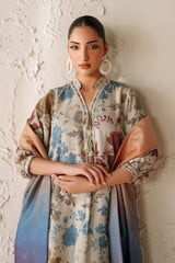 (MF02) BAROQUE| UNSTITCHED 3PC PREMIUM BANA DORA DIGITAL PRINTED LAWN