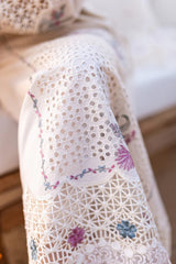 Qalamkar — 3pc on emb Lawn with Organza Emb Dopatta image 4