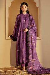 Cross stich — 3pc on emb Lawn with voil diamond Dopatta image 0