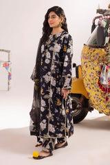 Chrizma — 3pc on Digital Lawn with 4 side printed viscose Voil Dopatta image 3