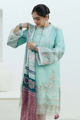 Zarashahjahan — 3pc on emb Lawn with Diamond Dopatta image 1