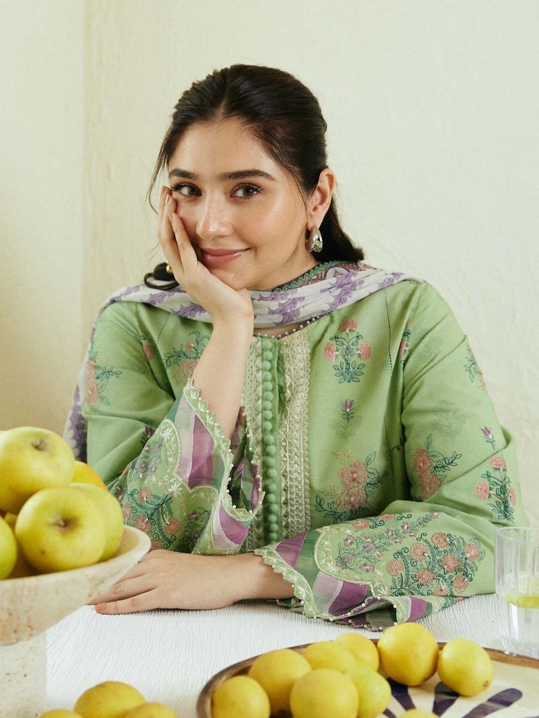 Zarashahjahan — 3pc on emb Lawn with Diamond Dopatta image 2