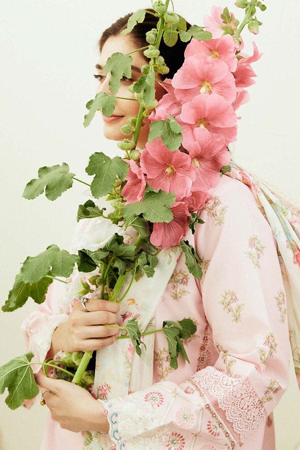 Zara shahjahan — 3pc on emb Lawn with Diamond Dopatta image 3