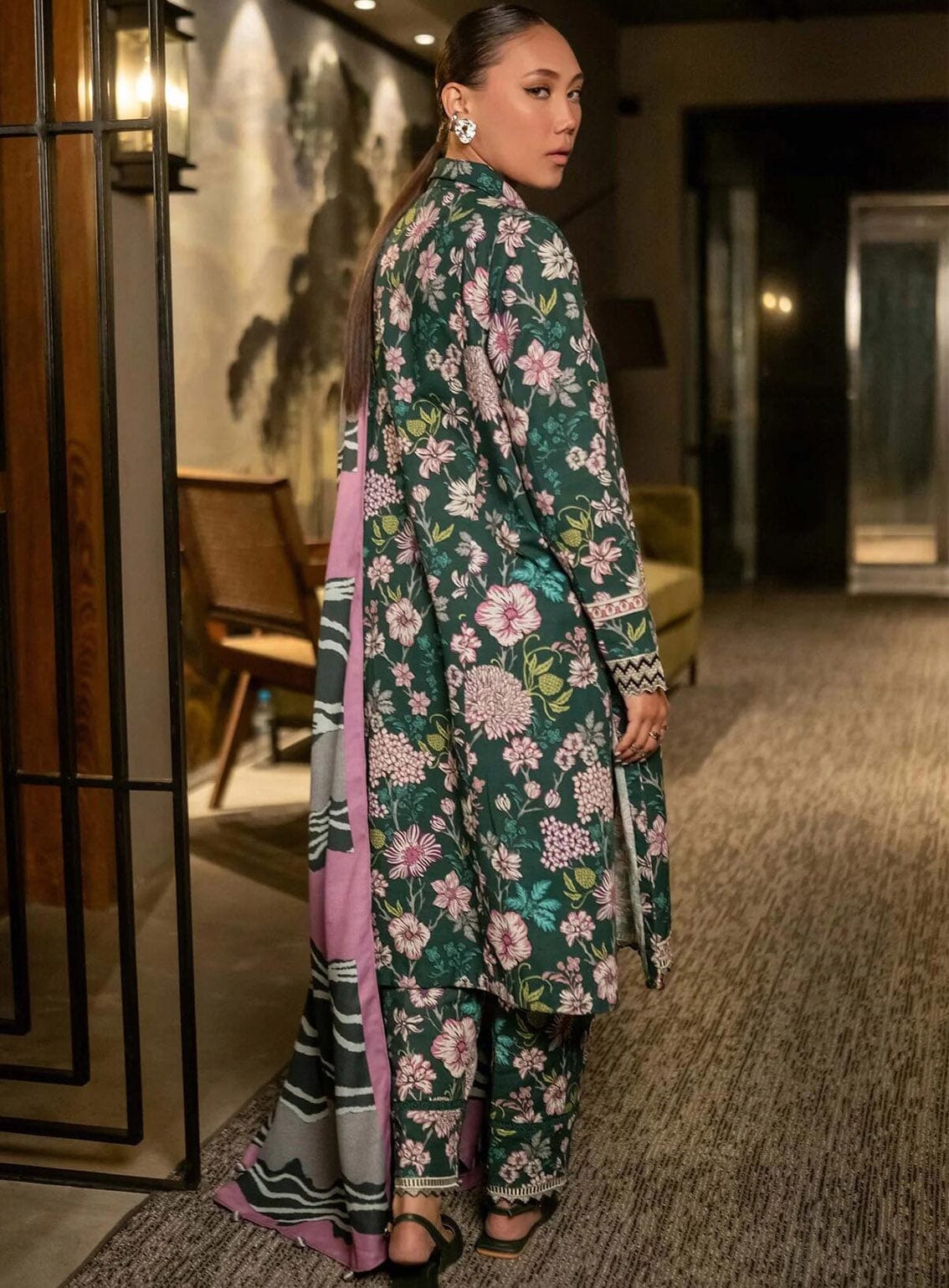 MAARIA.B — 3pc on Digital Lawn with Lawn 4 side printed Dopatta image 1