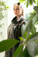 Baroque — 3pc on Digital Lawn with 4 side printed Lawn Dopatta image 1