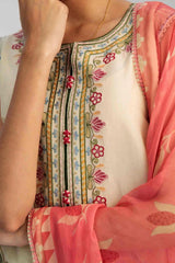 Sobia nazir — 3pc on emb Lawn with Chiffon Emb Dopatta image 3