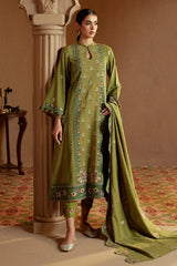 Cross stich — 3pc on emb Lawn with Chiffon Emb Dopatta image 0