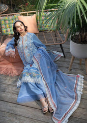 Chrimson — 3pc on emb Lawn with Organa Emb Dopatta image 2