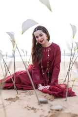 Qalamkar — 3pc on emb Lawn with Chiffon Emb Dopatta image 3