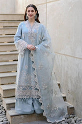 Zarashahjahn — 3pc on emb Lawn with Organza Emb Dopatta image 0
