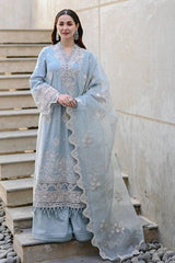 Zarashahjahn — 3pc on emb Lawn with Organza Emb Dopatta image 0
