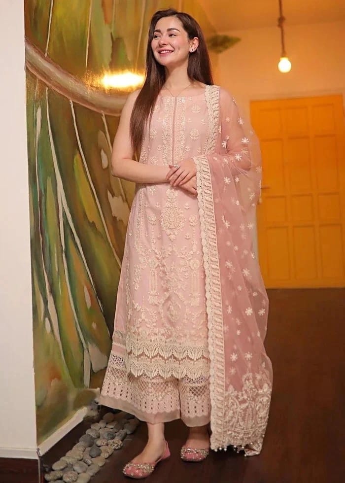 Zarashahjahan — 3pc on emb Lawn with organza Emb Dopatta image 0