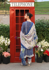 (MF1225) ELAF| UNSTITCHED 3PC HEAVY EMB LAWN WITH PRINTED CHIFFON DUPATTA