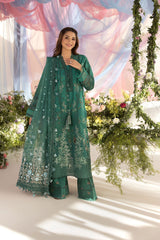 (MF1247) SOBIA NAZIR| UNSTITCHED 3PC HEAVY EMB PREMIUM LAWN WITH READY TO WEAR CHIFFON EMB DUPATTA